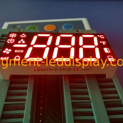 قیمت خوب نمایشگر سه گانه LED آند سه پایه مشترک 100mcd 17mm 7 segment آنلاین