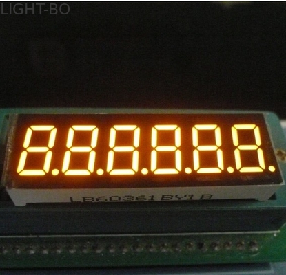 مداوم 6 رقمی 7 قسمت آلبوم عددی LED Display Amber 0.36 اینچ