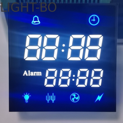 صفحه نمایش روشن سفید / آبی کاتود دو ردیف سفارشی 7 بخش LED برای تایمر مایکروویو