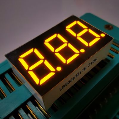 7 بخش 3 رقمی 9.2mm صفحه نمایش LED فوق العاده درخشان آمبر کاتود مشترک برای پانل متر