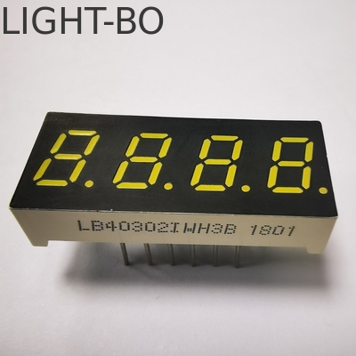 صفحه نمایش LED 4 رقمی 7 بخش کاتود مشترک Ultra White 7.62mm برای نشانگر دما