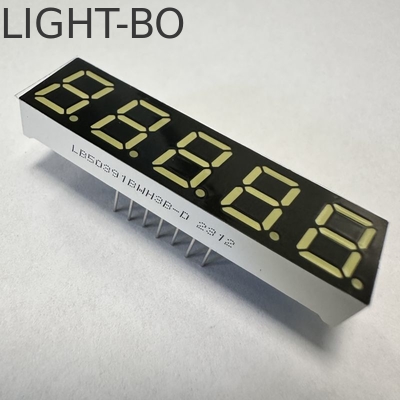 صفحه نمایش ال ای دی Ultra White 7 Segment LED 5 رقم 0.39 اینچ Common Anode برای شاخص دیجیتال