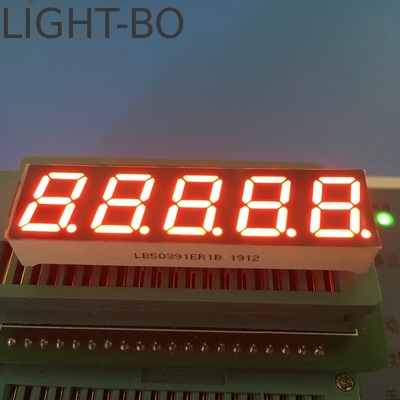 صفحه نمایش LED 7 بخش 0.39 اینچ 5 رقم کاتود مشترک قرمز فوق العاده روشن برای تبدیل فرکانس دیجیتال