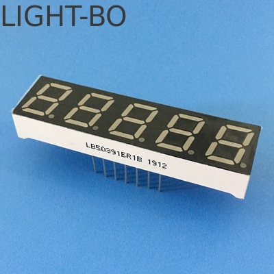 صفحه نمایش LED قرمز فوق العاده روشن 7 بخش 0.39 اینچ 5 عدد آنود مشترک برای تبدیل فرکانس دیجیتال