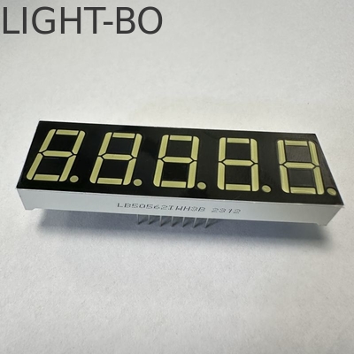 0.56 اینچ 5 رقمی Ultra Bright White 7 Segment LED Display کاتود مشترک برای کنترل فرآیند