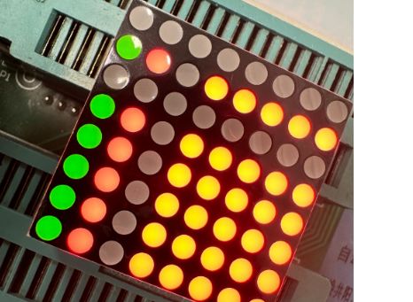 کارایی ثابت کننده آنود مشترک 3mm 8*8DOT Matrix LED Display دو رنگ قرمز/سبز برای نشانه های متحرک