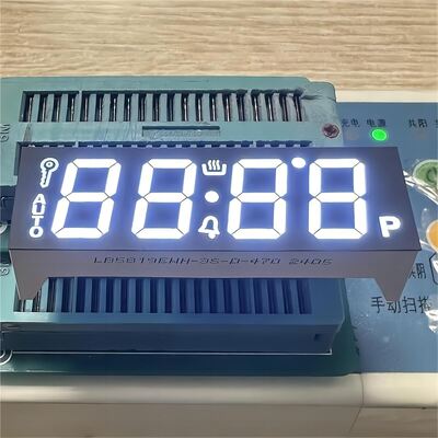 نمایشگر LED سفید فوق‌العاده 7 سگمنت 4 رقمی کاتد مشترک برای فر 58.2*19 میلی‌متر