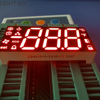 نمایشگر سه گانه LED آند سه پایه مشترک 100mcd 17mm 7 segment