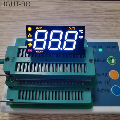 90 درجه PIN خمیدگی صفحه نمایش LED 7 قطعه ای قرمز / سفید / عنبر سه گانه برای کنترل دما