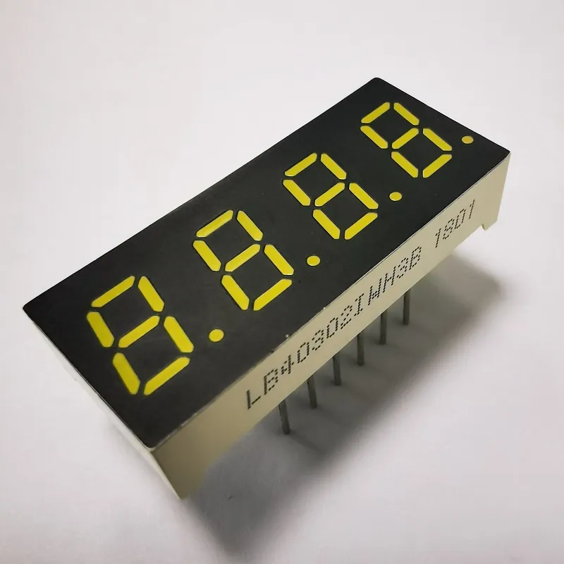 رنگ سفید 7.62mm 4Digit 7 بخش صفحه نمایش LED Common Anode برای شاخص درجه حرارت 0