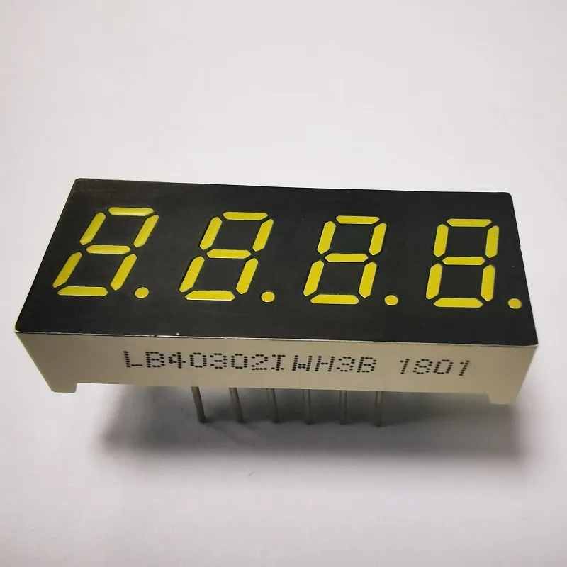 رنگ سفید 7.62mm 4Digit 7 بخش صفحه نمایش LED Common Anode برای شاخص درجه حرارت 1