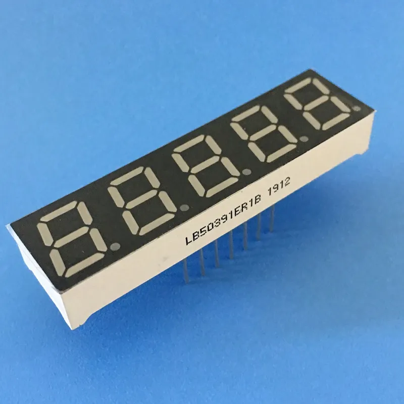 صفحه نمایش LED 7 بخش 0.39 اینچ 5 رقم کاتود مشترک قرمز فوق العاده روشن برای تبدیل فرکانس دیجیتال 0