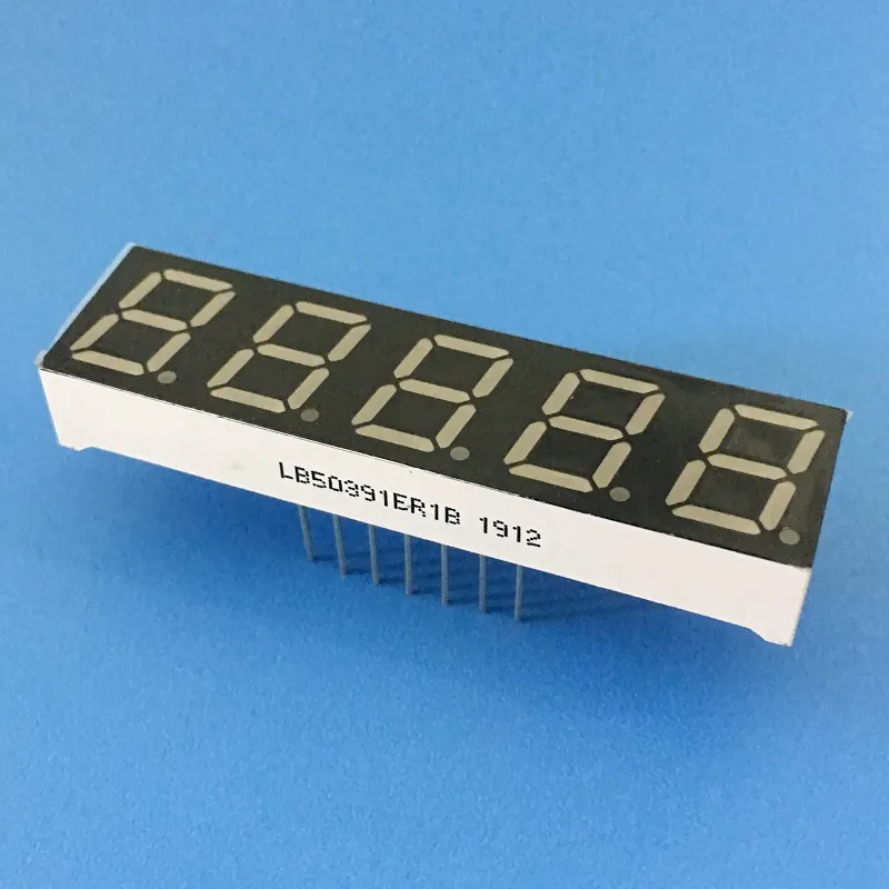 صفحه نمایش LED 7 بخش 0.39 اینچ 5 رقم کاتود مشترک قرمز فوق العاده روشن برای تبدیل فرکانس دیجیتال 5